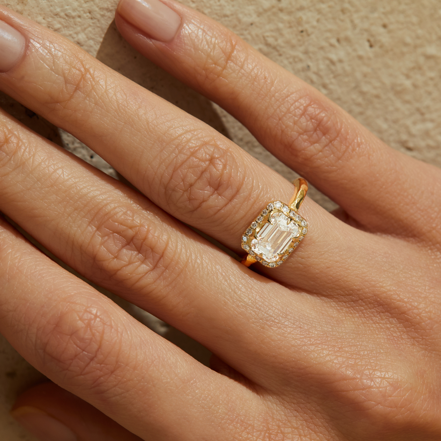 East-West Emerald-cut Diamond Ring