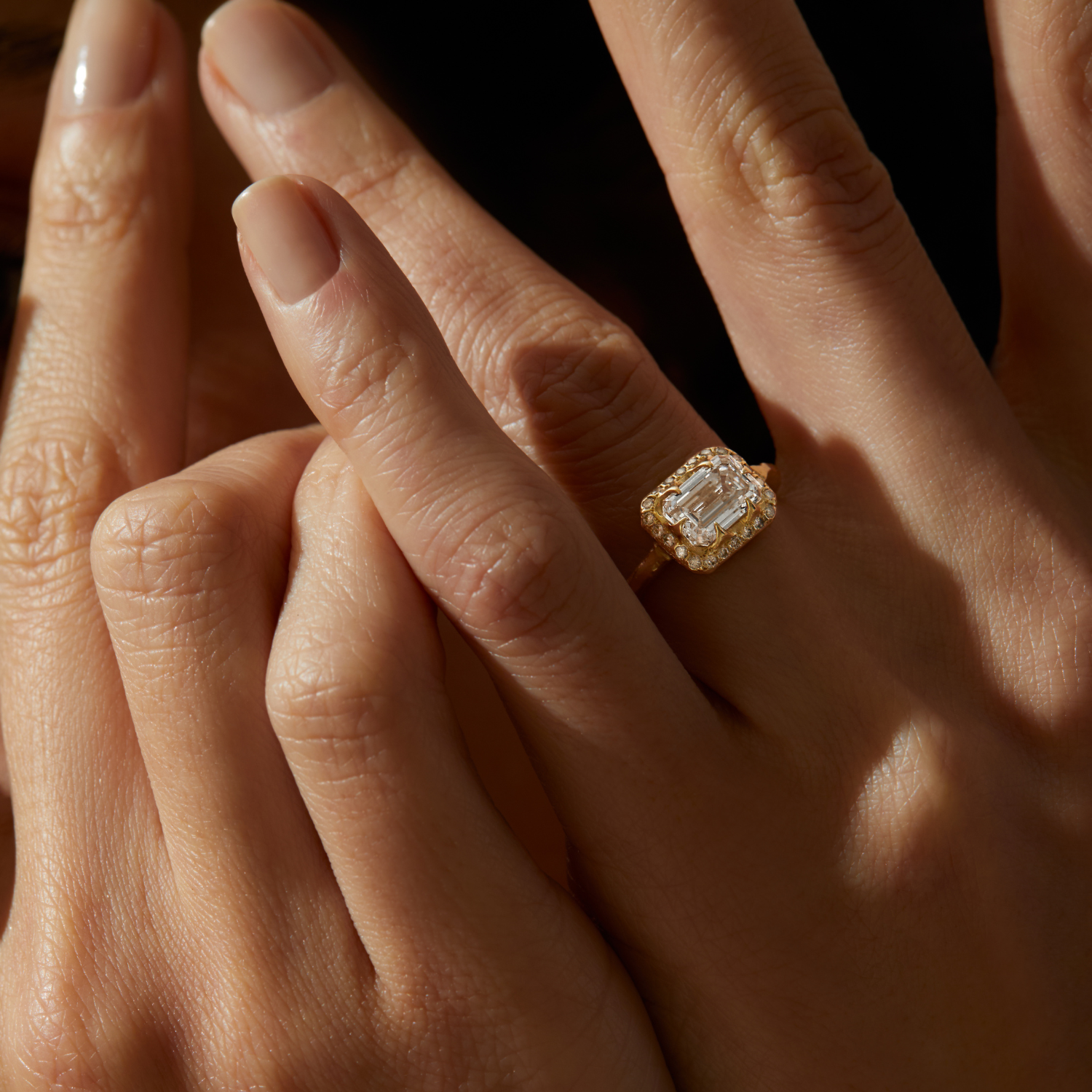 East-West Emerald-cut Diamond Ring