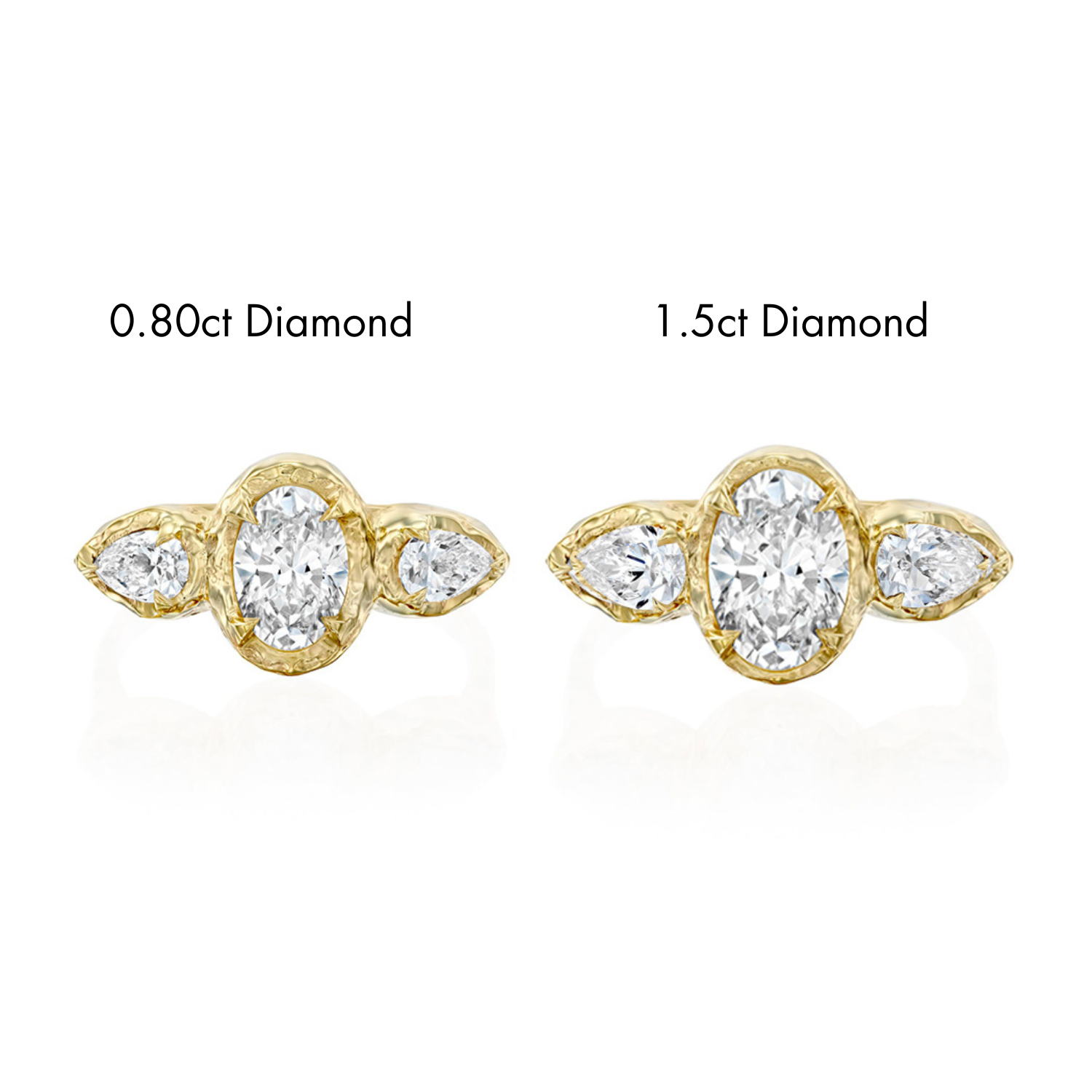 Oval & Two Pears Engagement Ring