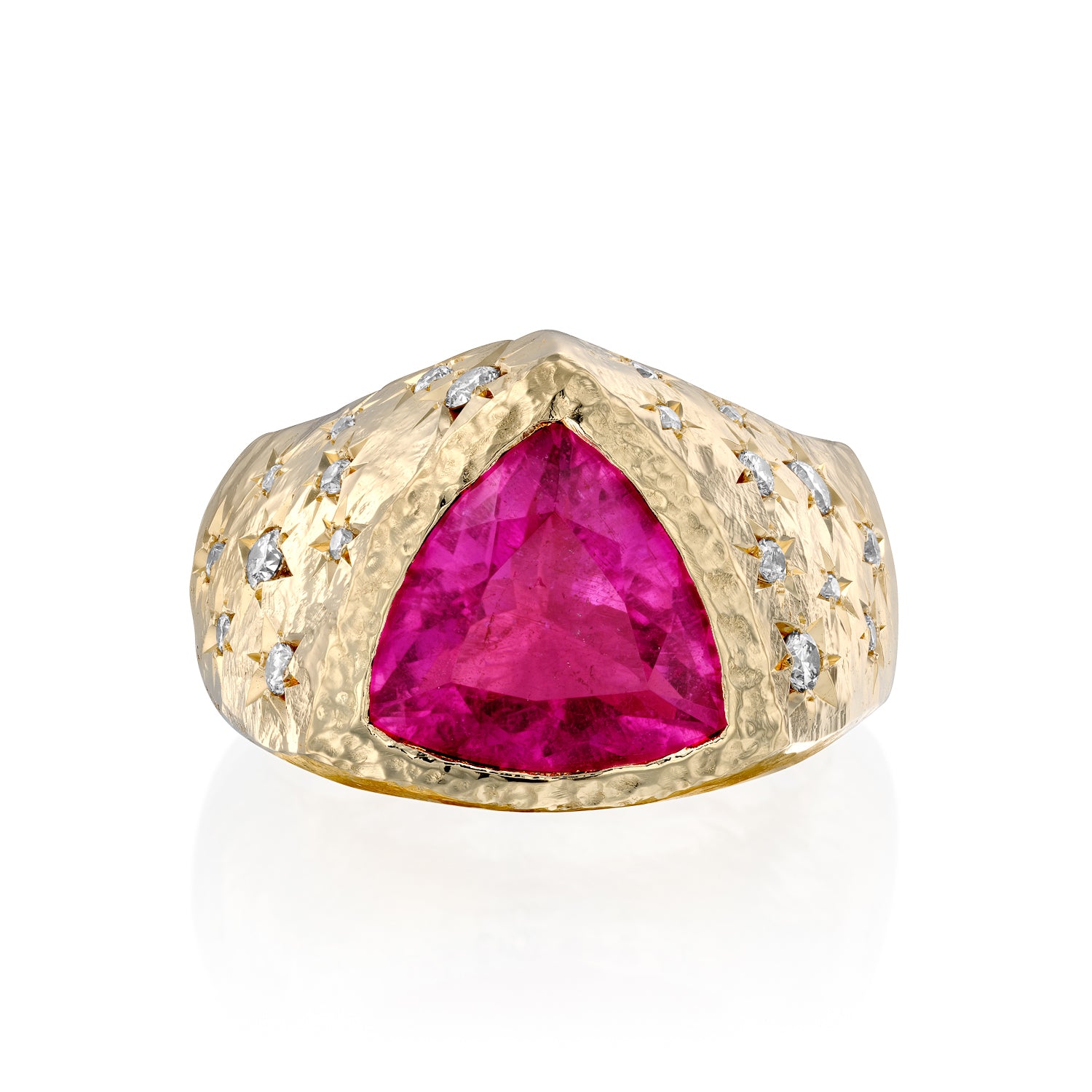 One of a kind Pink Tourmaline Signet Ring