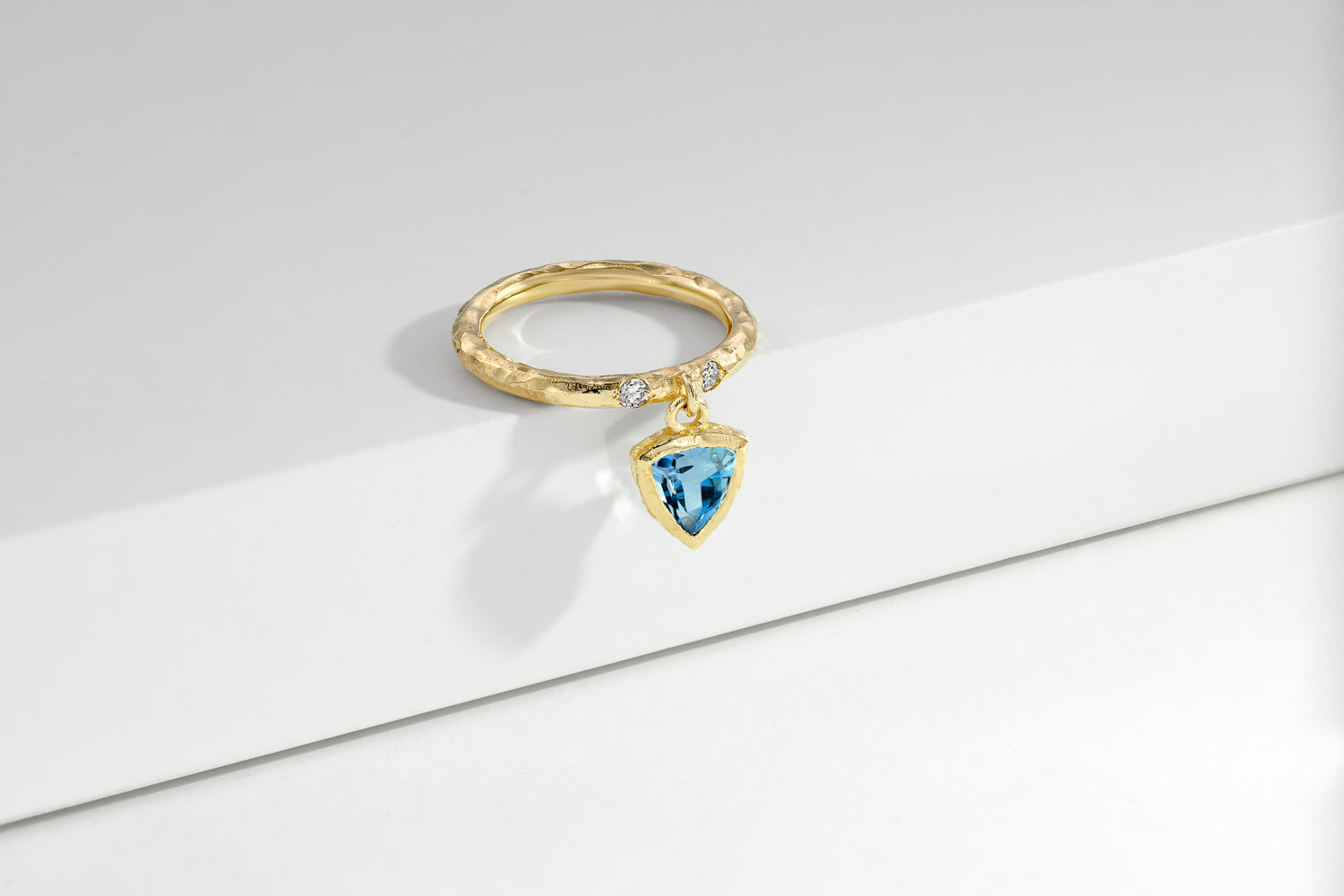 One of a kind Dangling Aquamarine Ring