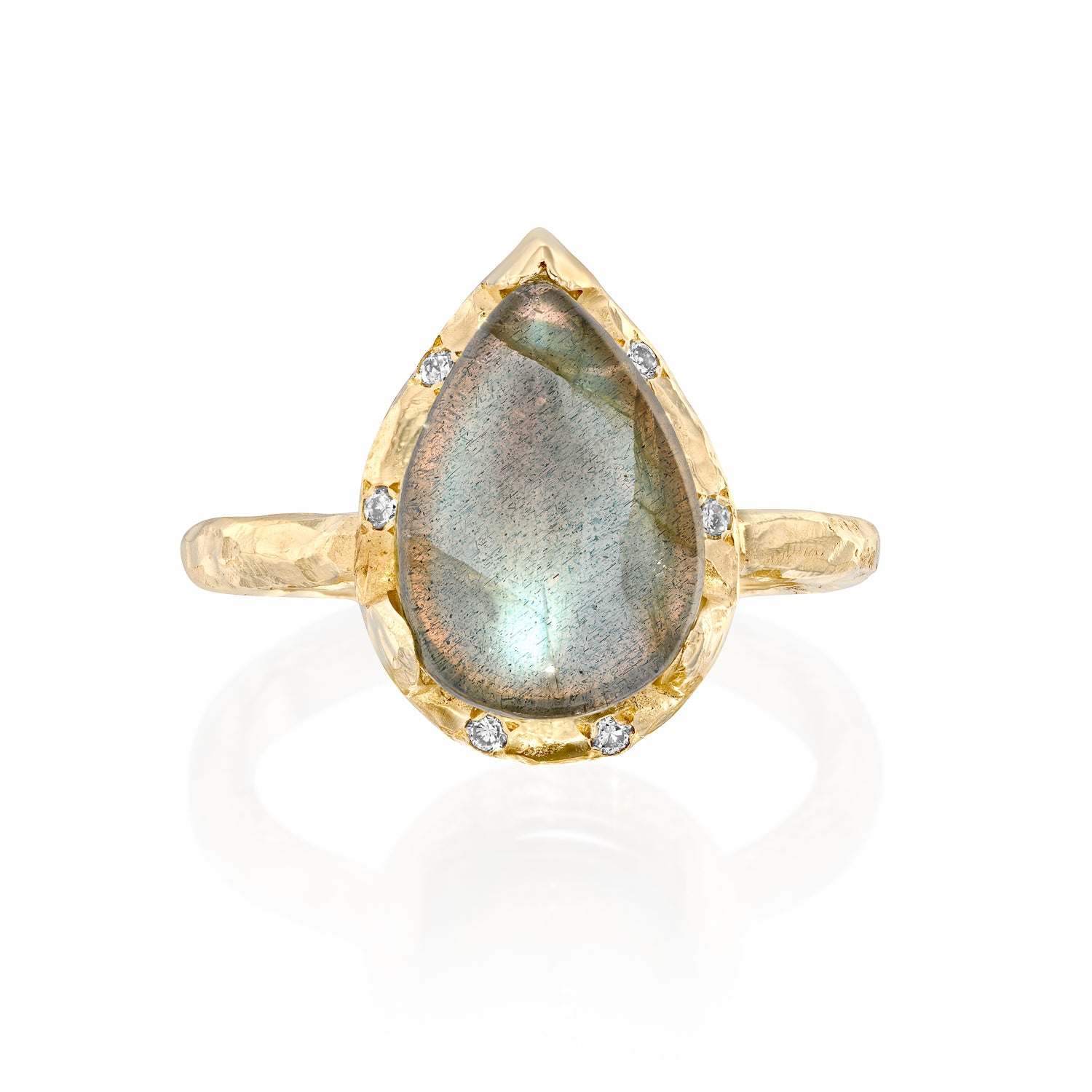 Gold Eden Ring - Labradorite Cabuchon-Cut