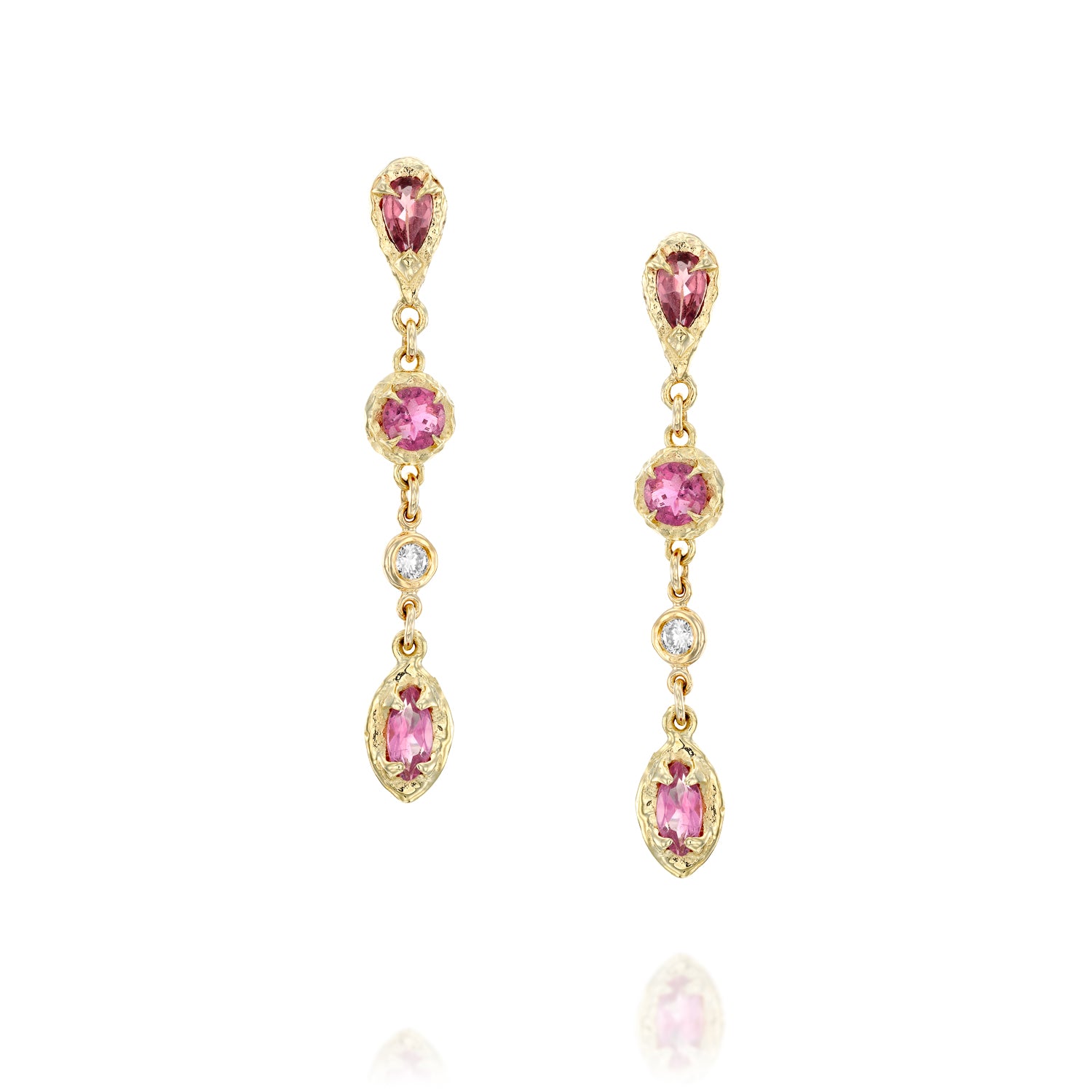 Dia Earrings - Pink Tourmaline & Diamond