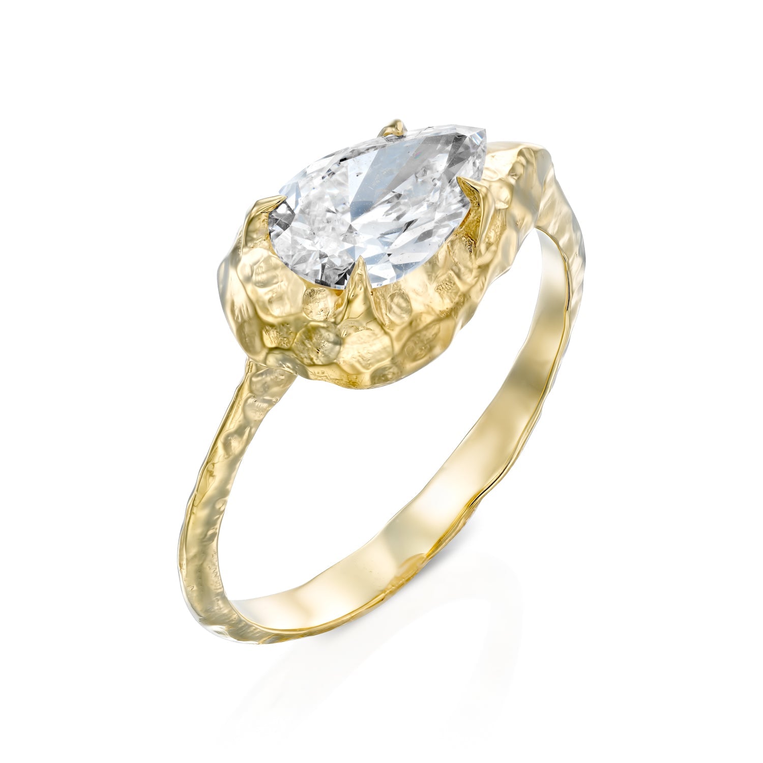 East-West Pear-cut Engagement Ring