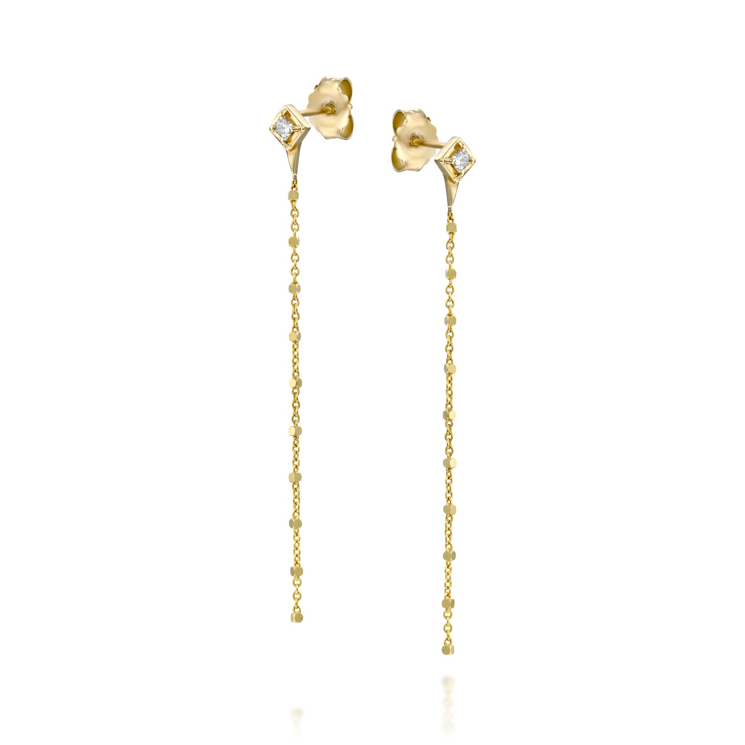 Princess Long Ball Diamond Earring