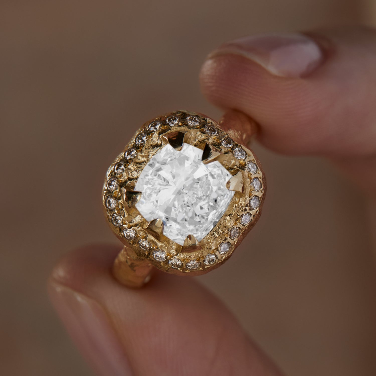 Mystic cushion Diamond Ring