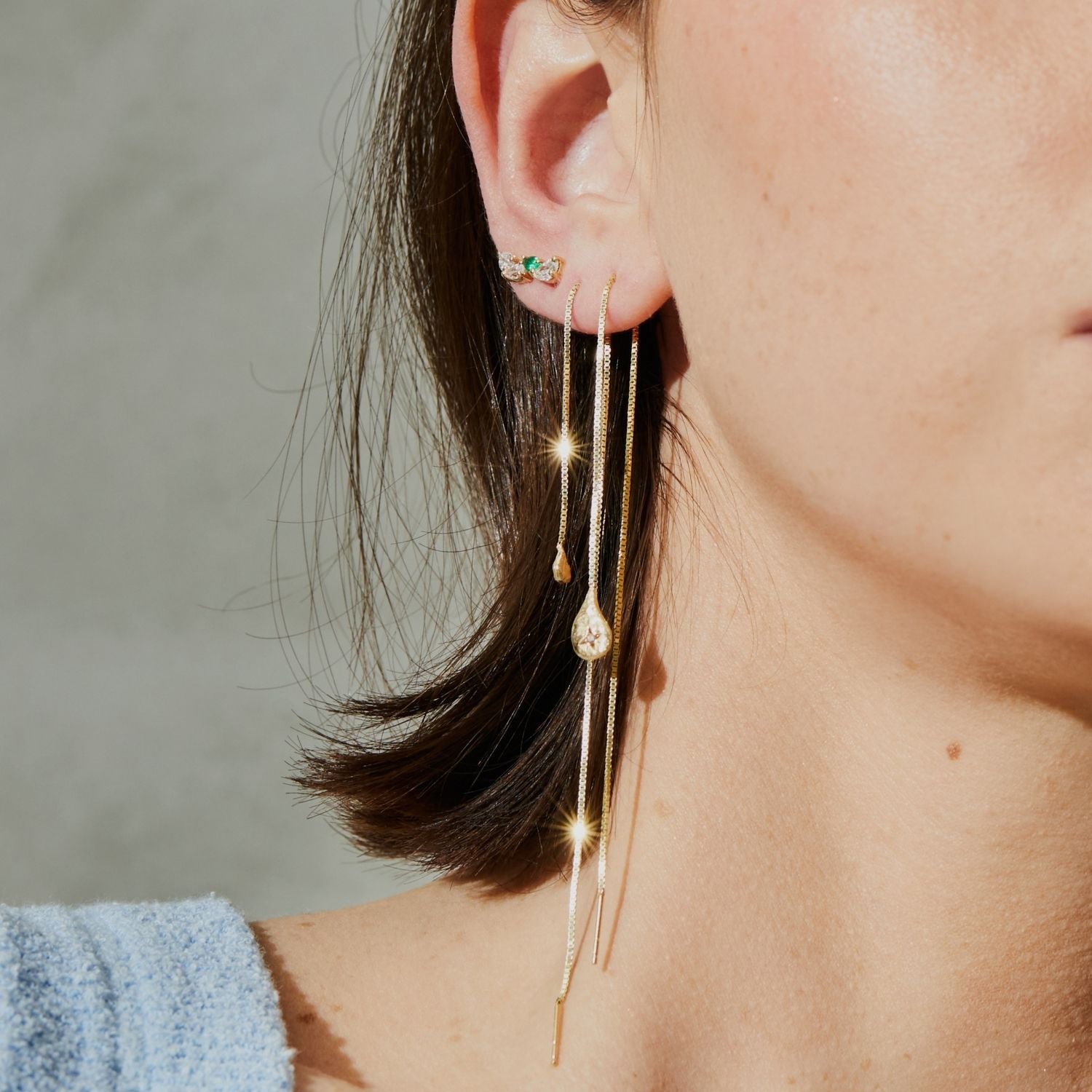 Mini falling star earring