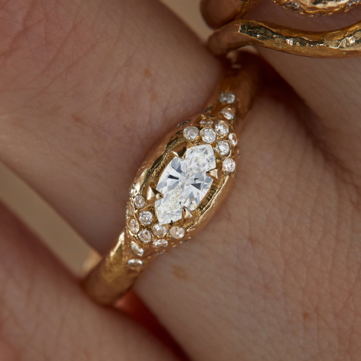 Mystic Eden Marquise Diamond Halo Ring