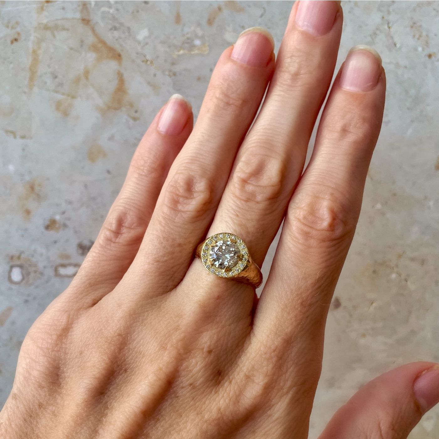 Diamond Signet Engagement Ring