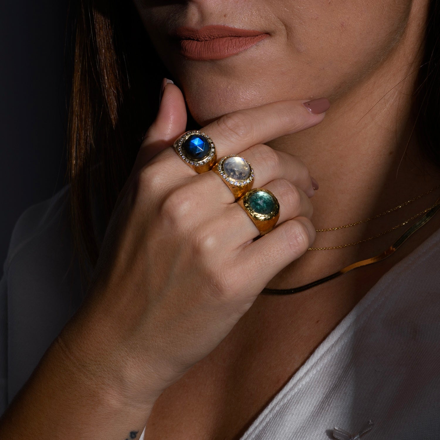 Theia Ring - Moonstone & Diamonds