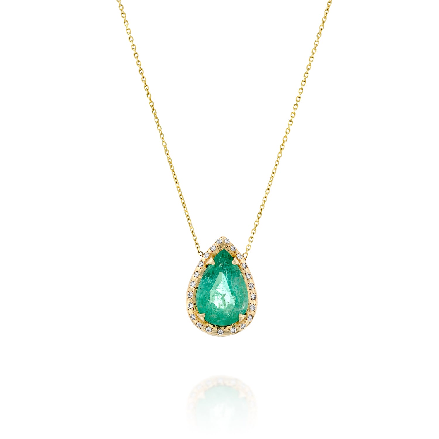 OOAK Pear Shaped Necklace - Emerald