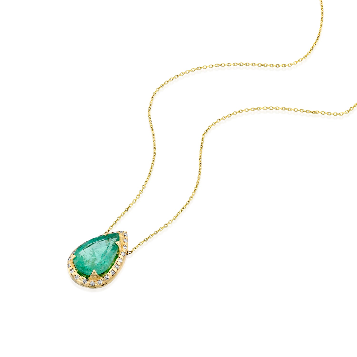 OOAK Pear Shaped Necklace - Emerald
