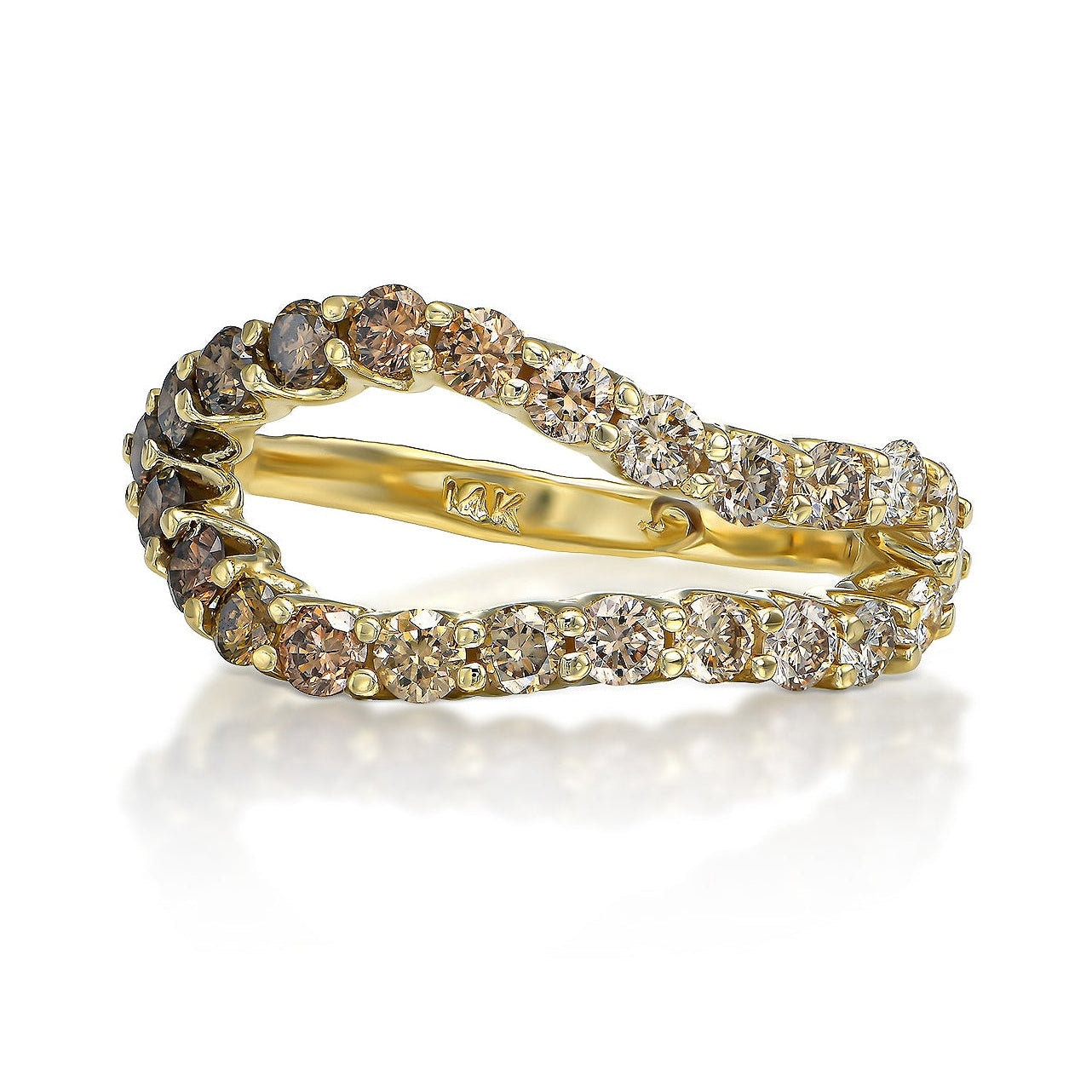 Adama Ombré Desert Diamond Infinity Open Split Band Ring in 14K 