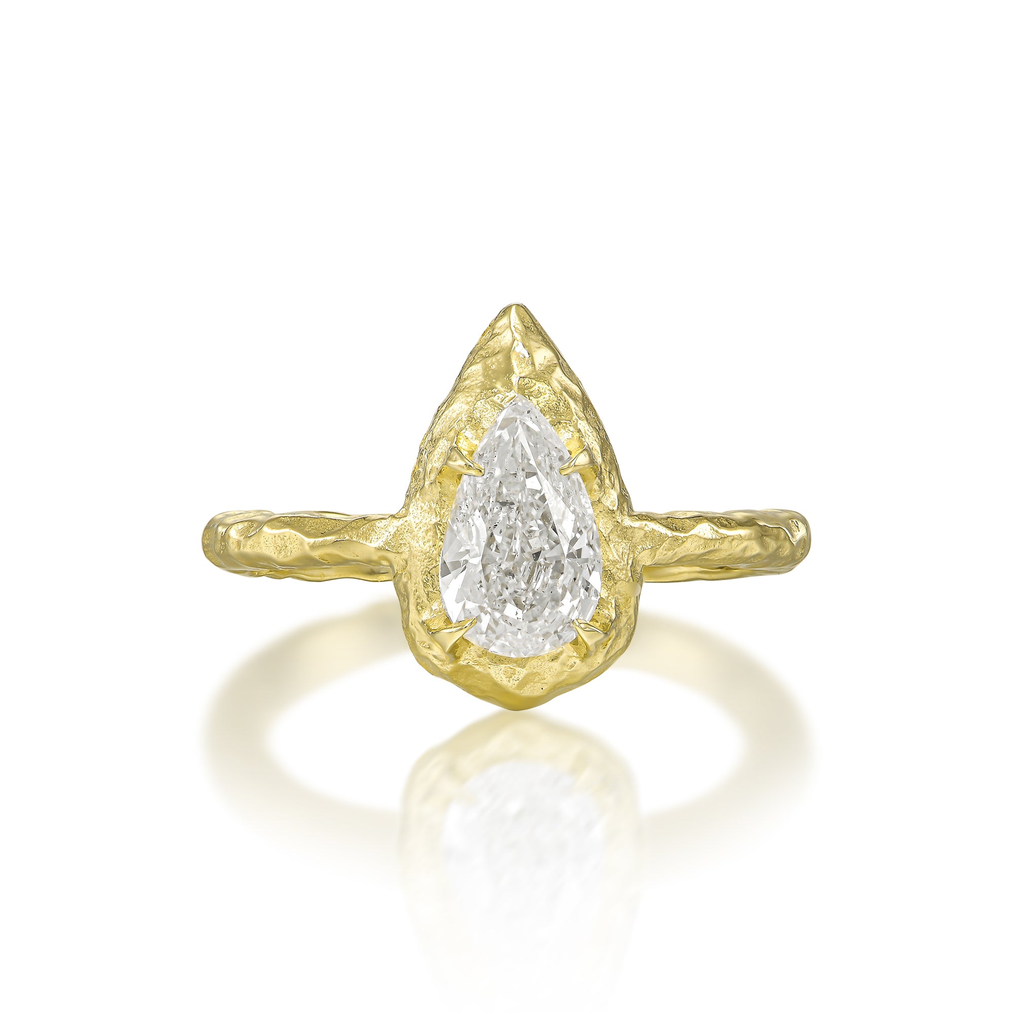 North-South Pear-cut Engagement Ring