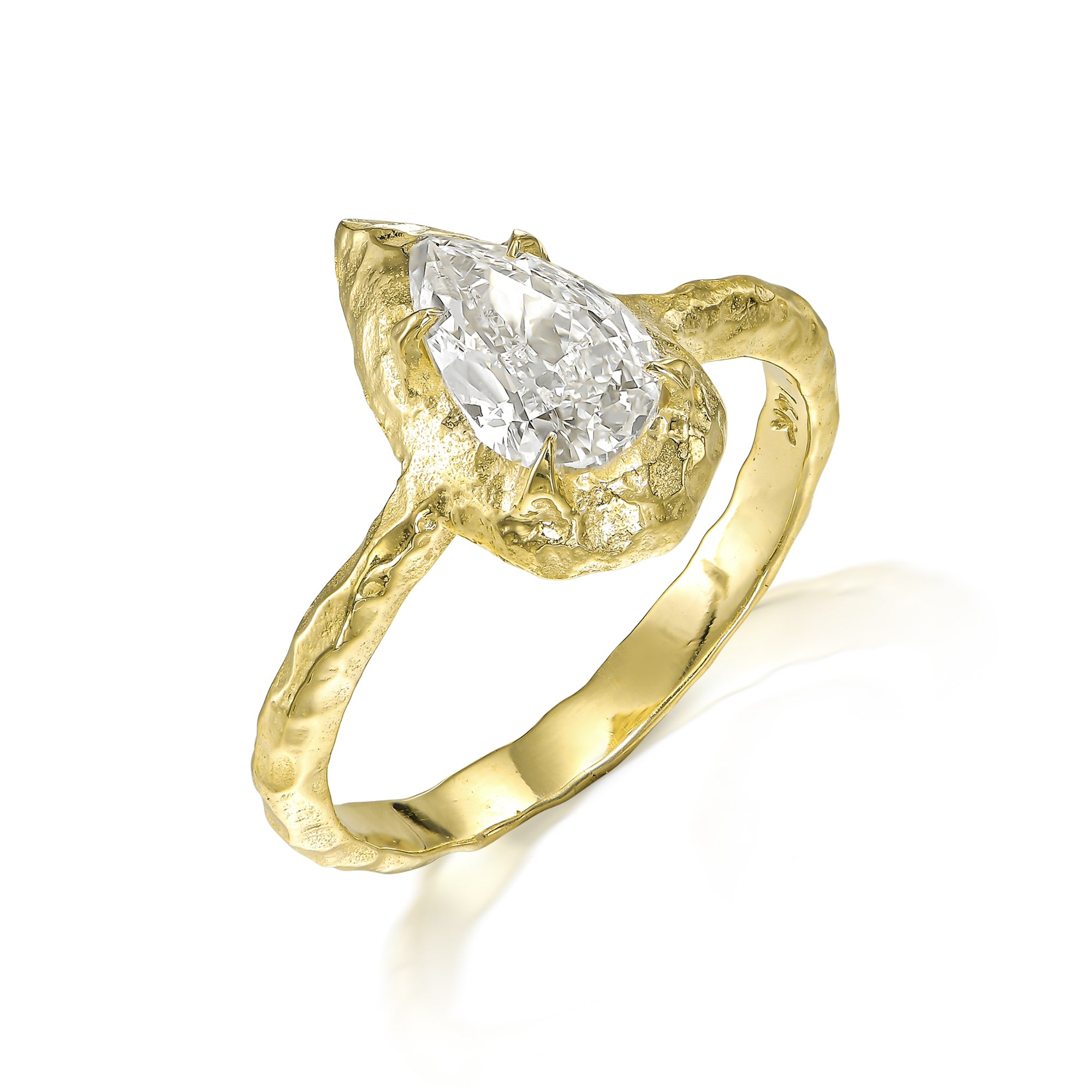 North-South Pear-cut Engagement Ring