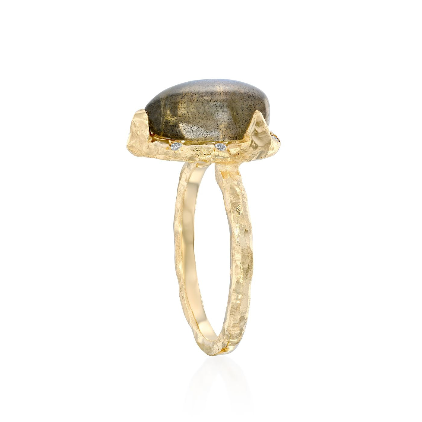 Gold Eden Ring - Labradorite Cabuchon-Cut