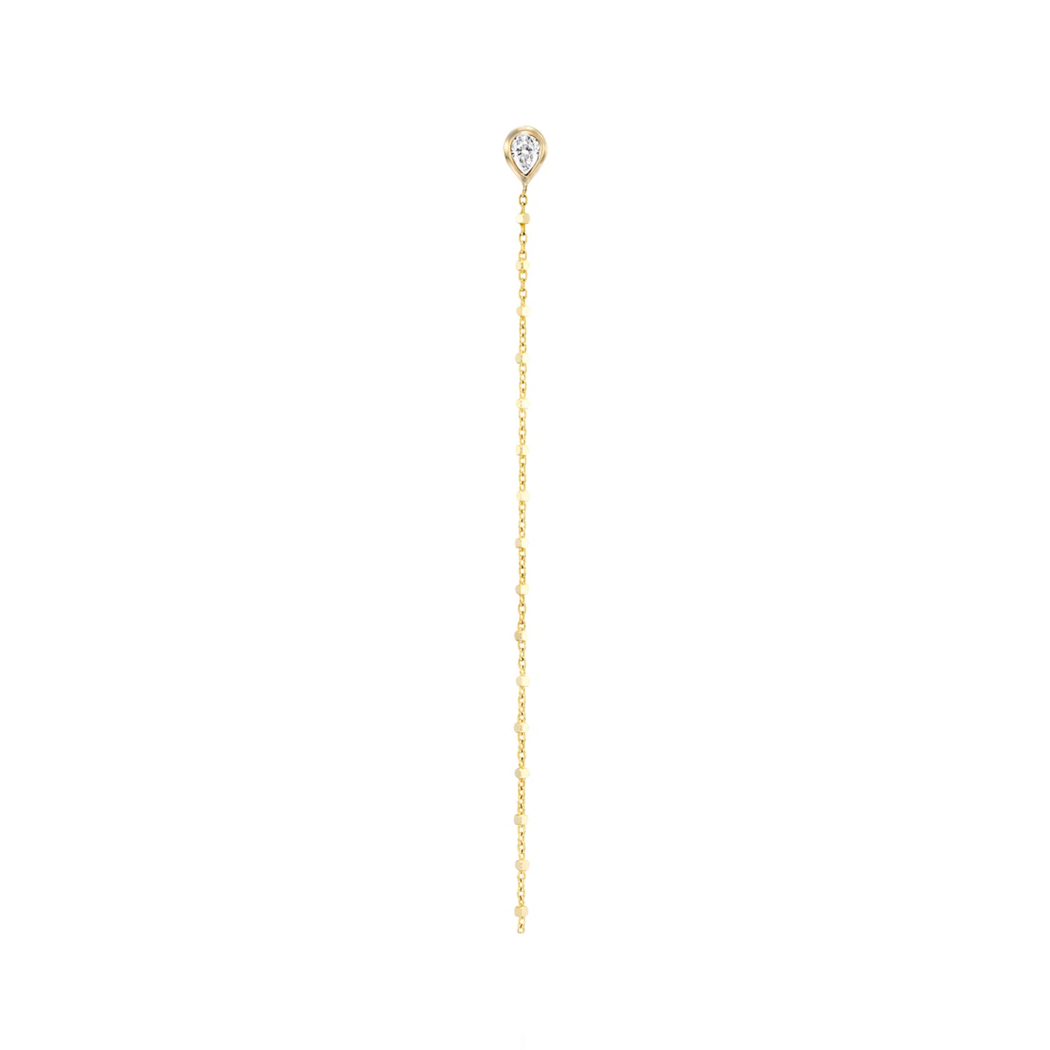 Long ball chain pear stud- Diamond