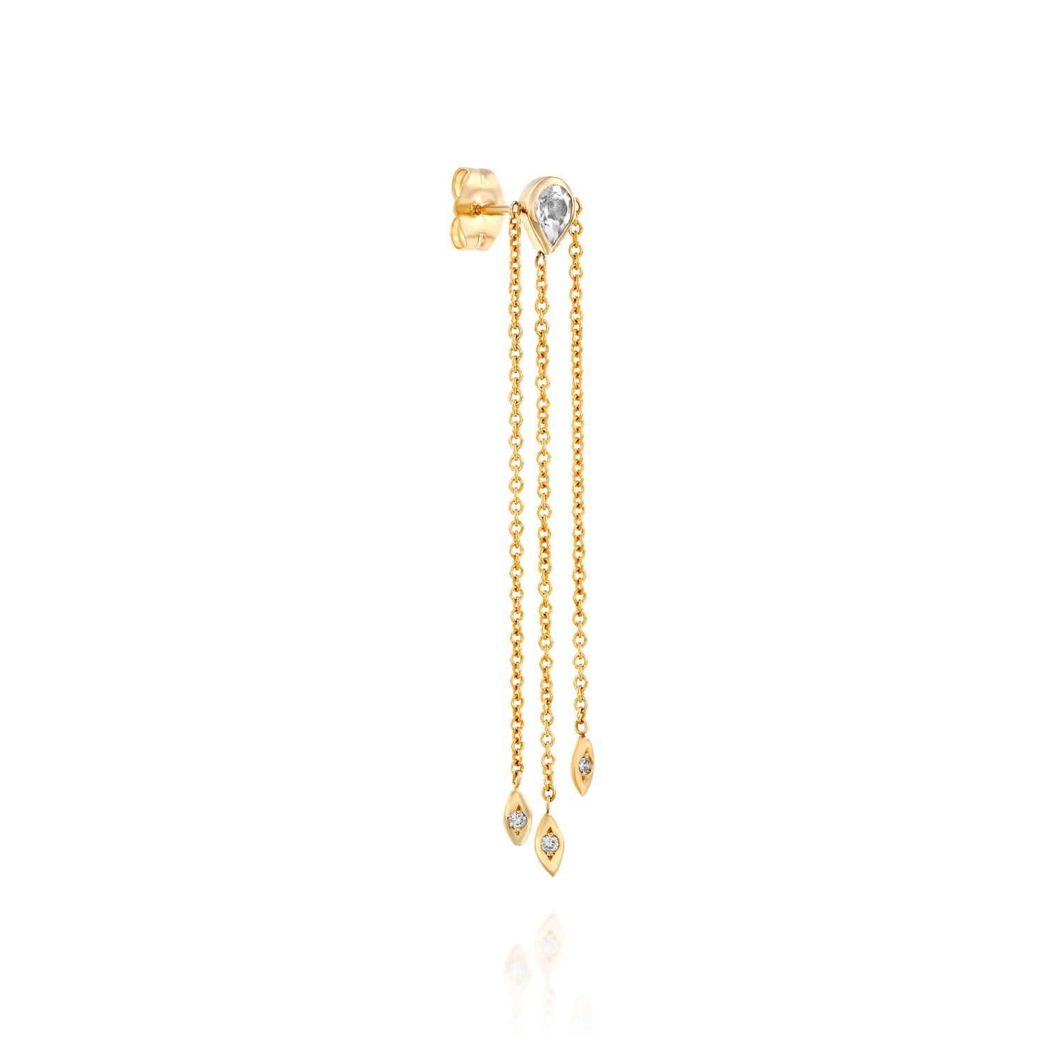 Long Luna Earring- Diamond