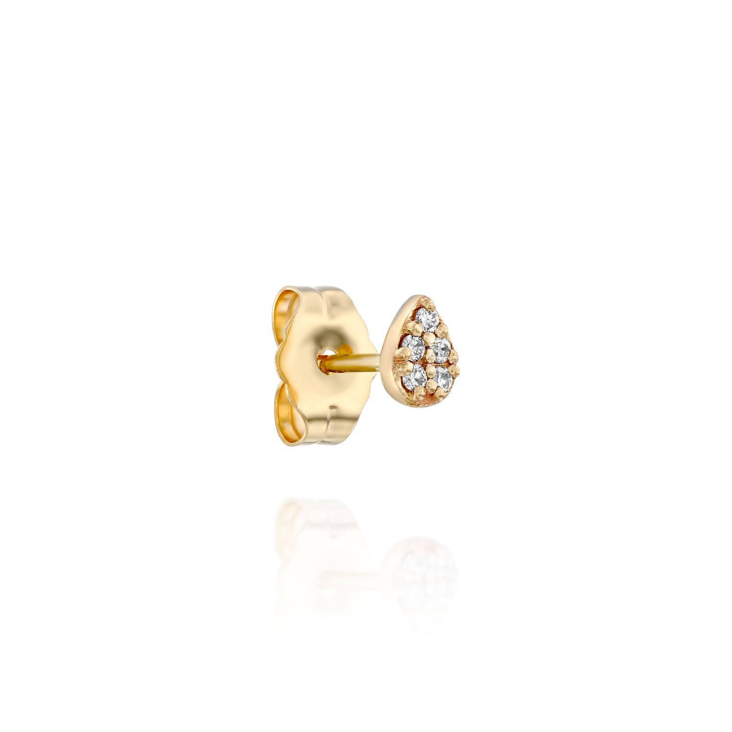 Pear Stud - Diamonds