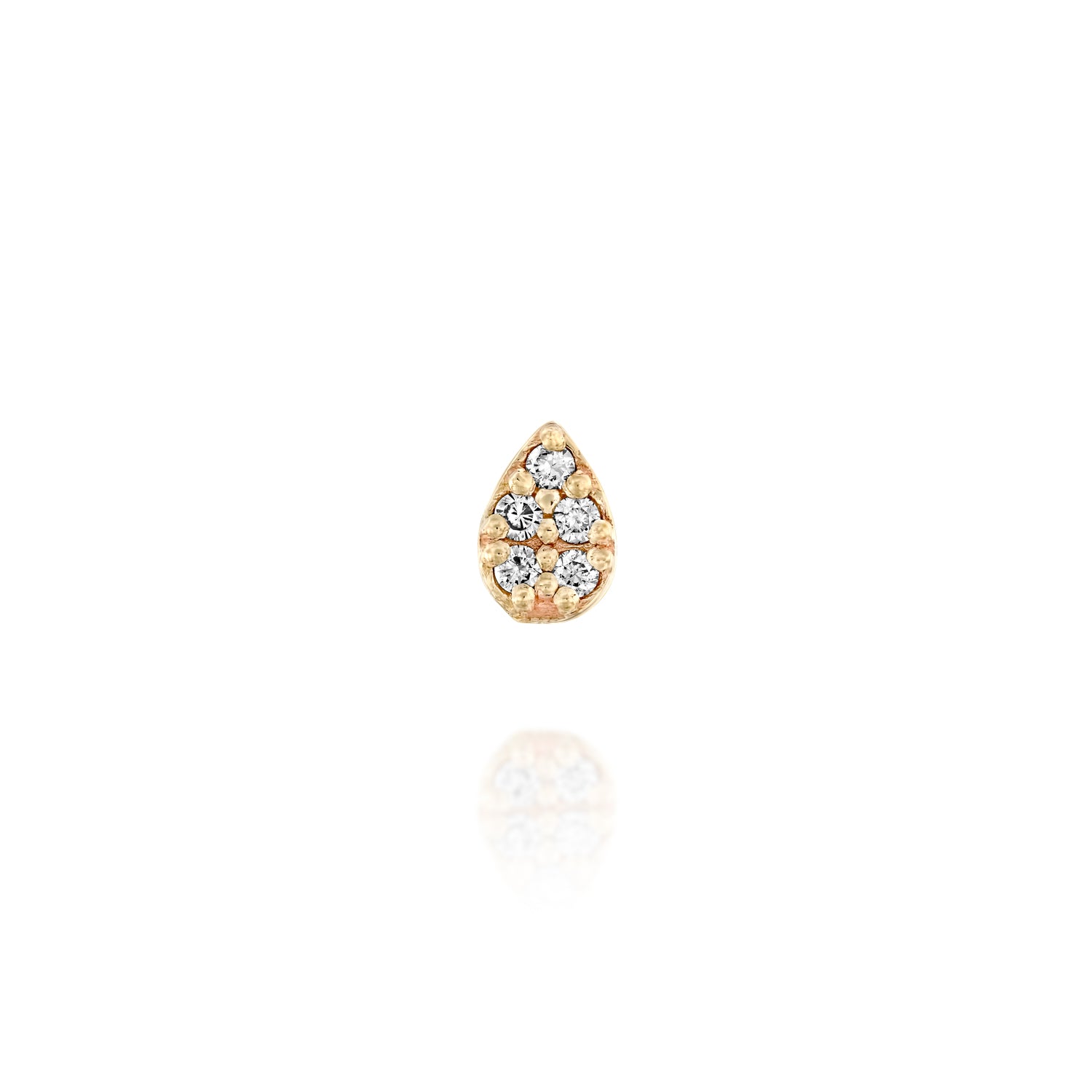 Pear Stud - Diamonds