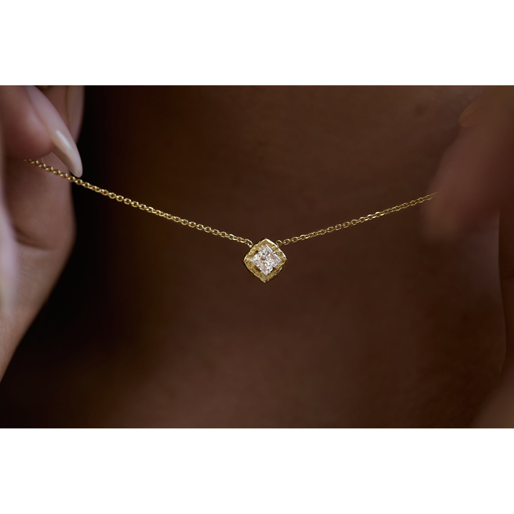 Princess Cut Diamond Necklace
