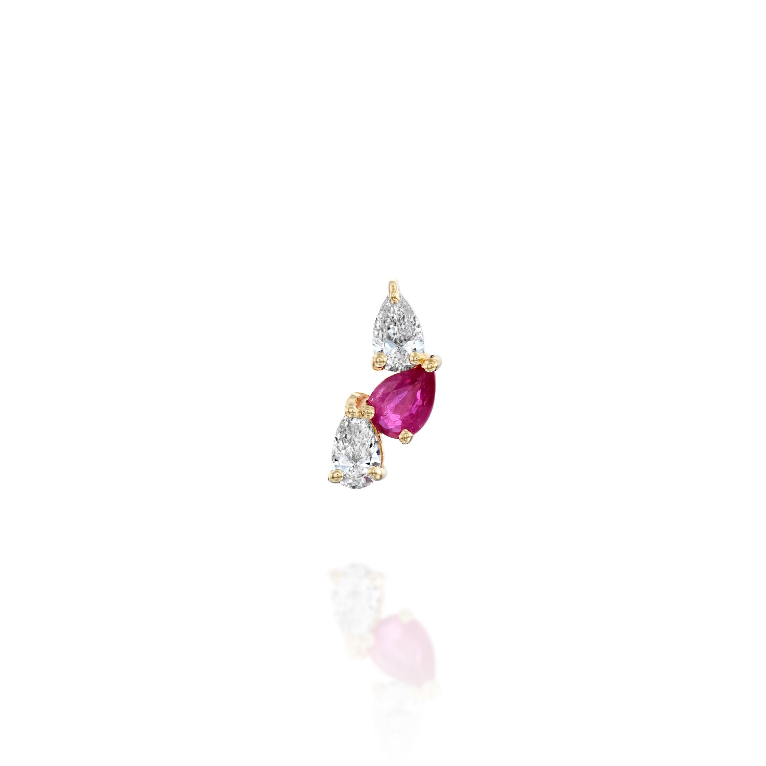 Rain Stud - Diamonds & Ruby