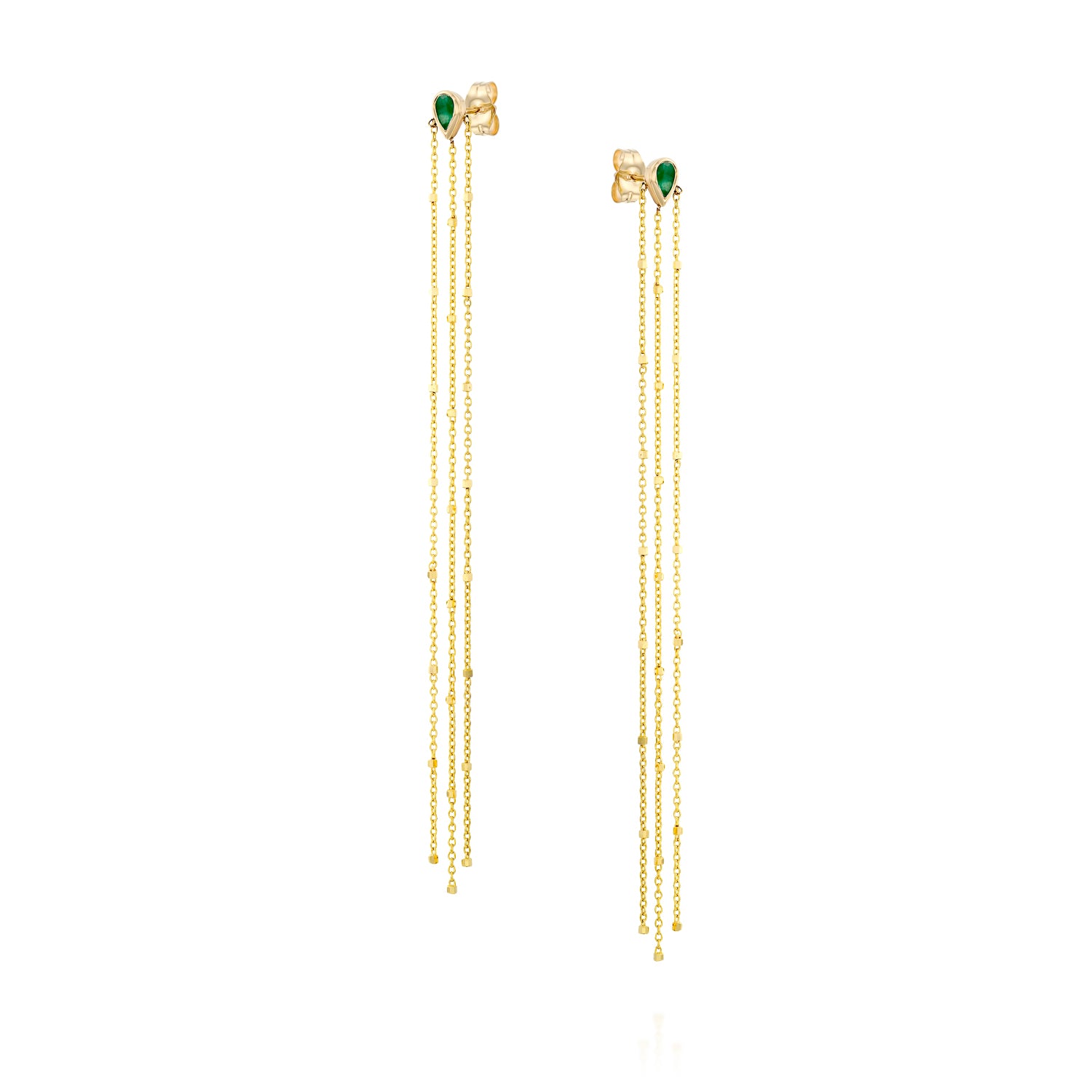 Long Ball Trio Earring- Emerald