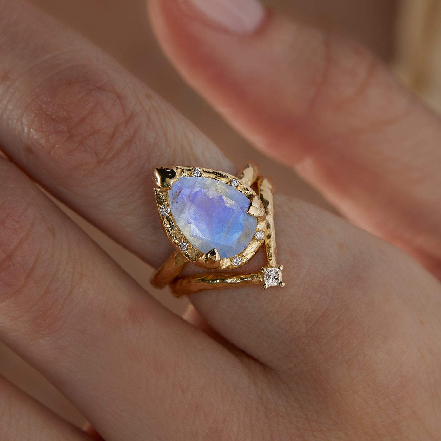 Gold Eden Ring - Moonstone