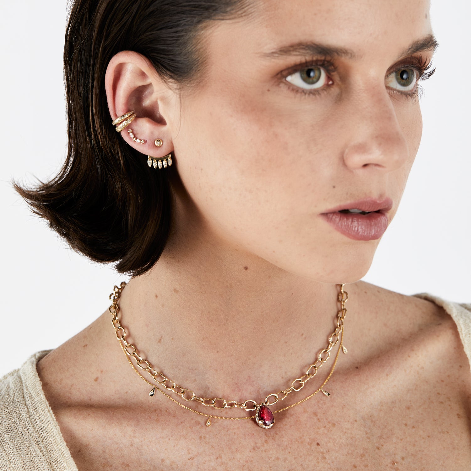 Mini Sahara Necklace- Tourmaline And Diamonds