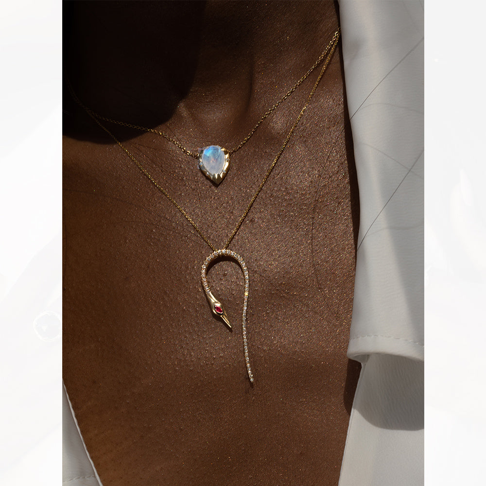 Gold Eden Necklace - Moonstone - Danielle Gerber Freedom Jewelry