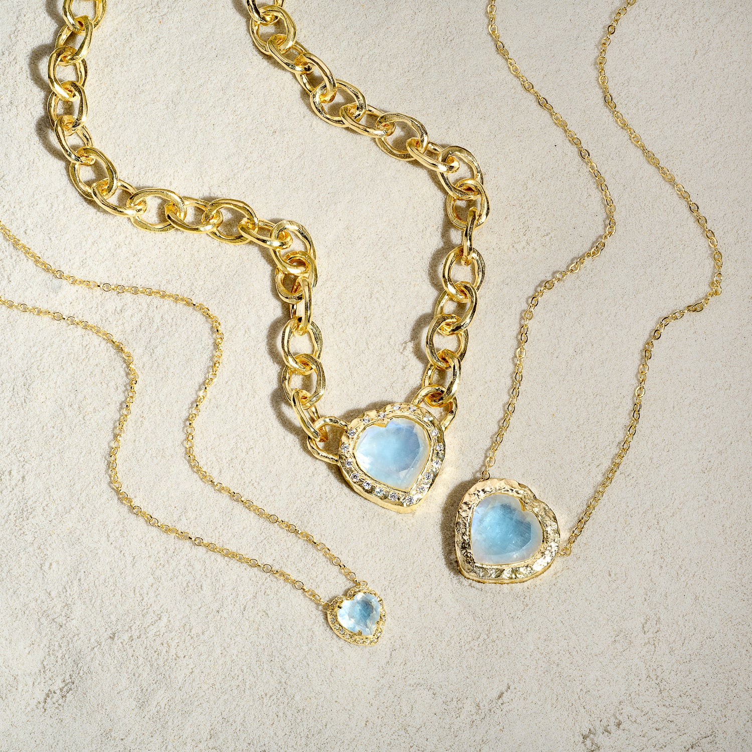 Baby Inanna Necklace - Moonstone &amp; Diamonds - Danielle Gerber Freedom Jewelry