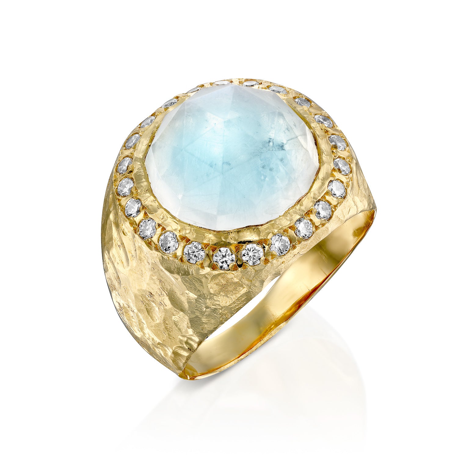 Theia Ring -  Moonstone &amp; Diamonds - Danielle Gerber Freedom Jewelry