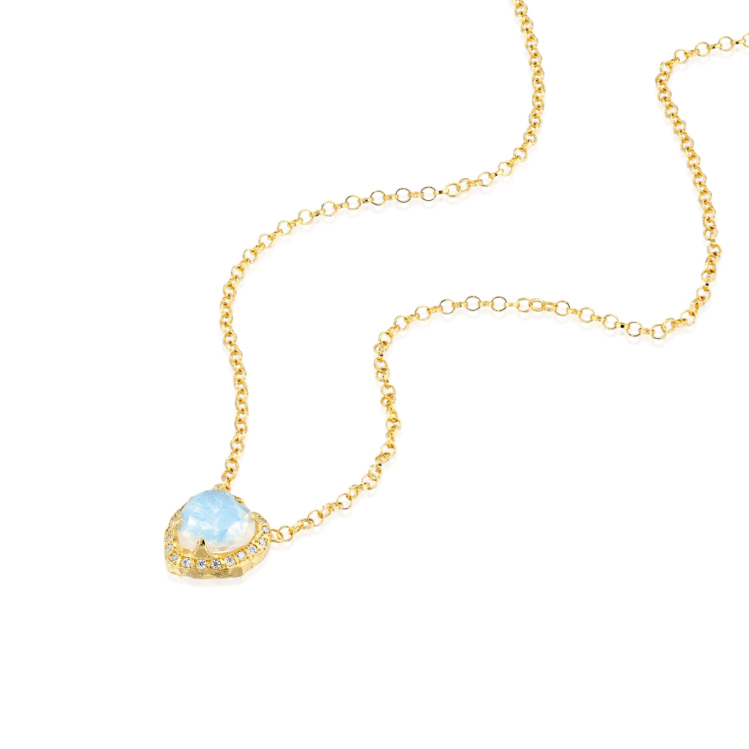 Baby Inanna Necklace - Moonstone & Diamonds - Danielle Gerber Freedom Jewelry