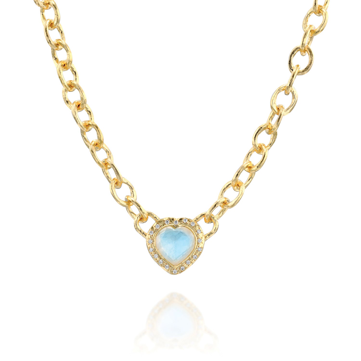 Inanna Links Necklace - Moonstone & Diamonds - Danielle Gerber Freedom Jewelry