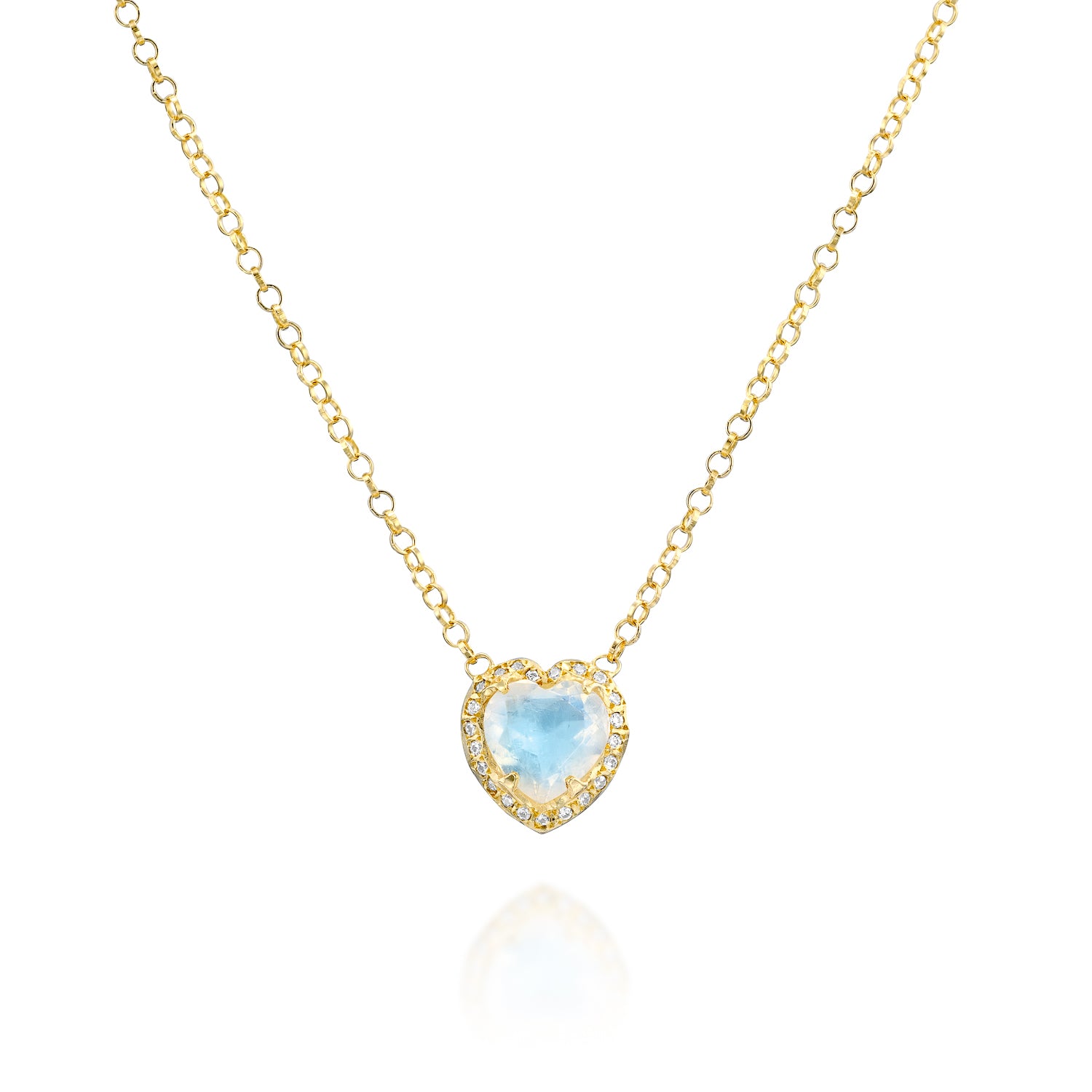 Baby Inanna Necklace - Moonstone & Diamonds
