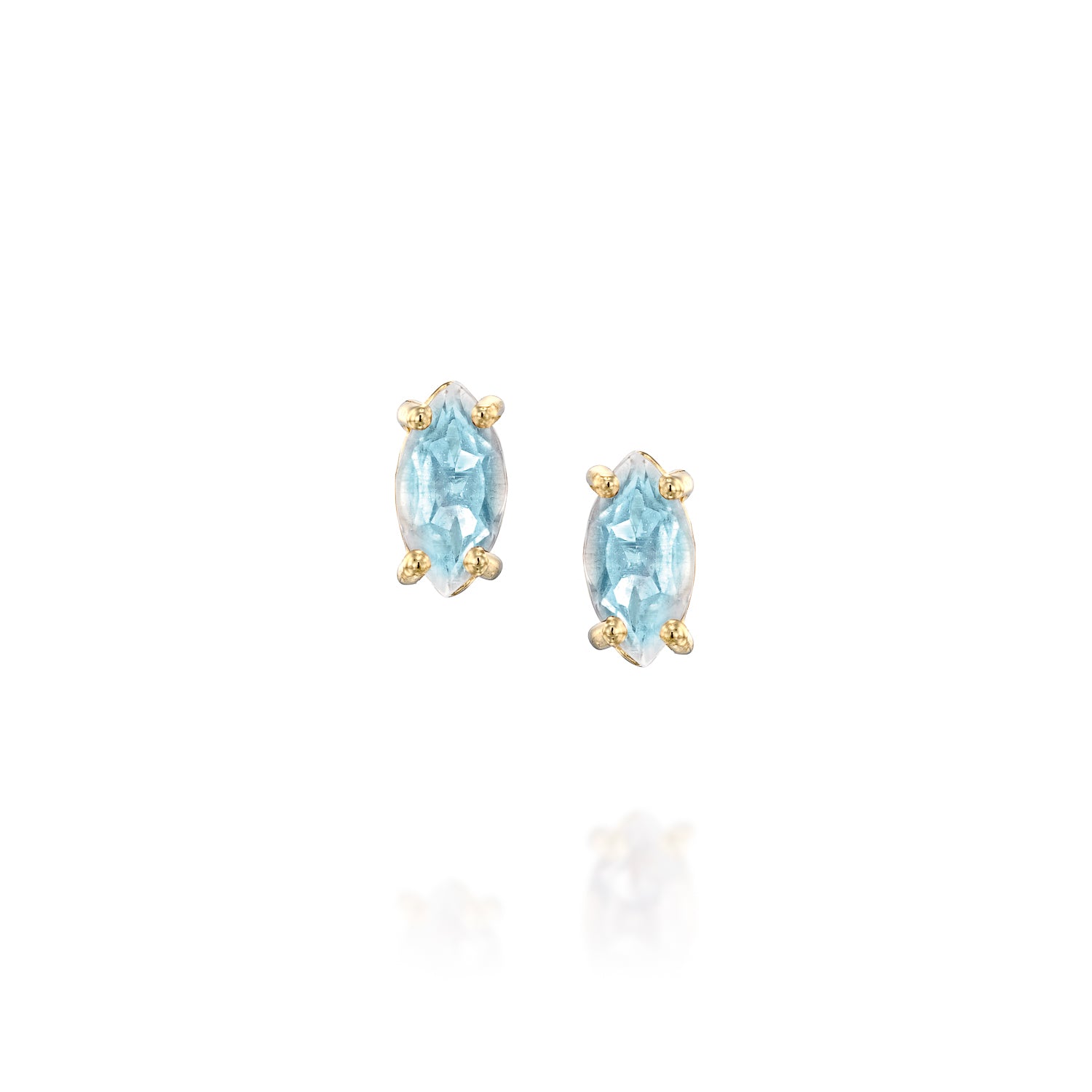 Mini Marquise Moonstone studs - Danielle Gerber Freedom Jewelry