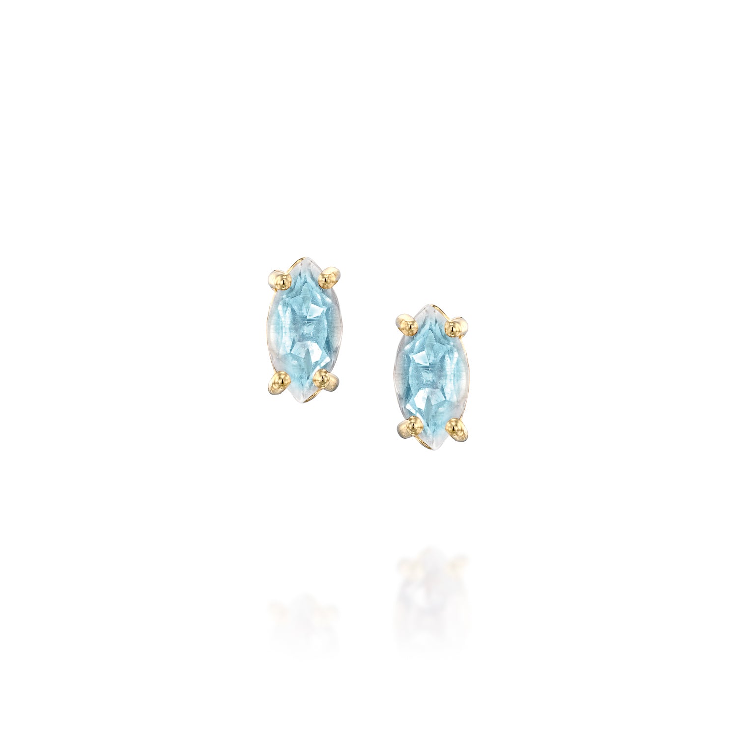 Mini  Marquise Moonstone studs - Danielle Gerber Freedom Jewelry