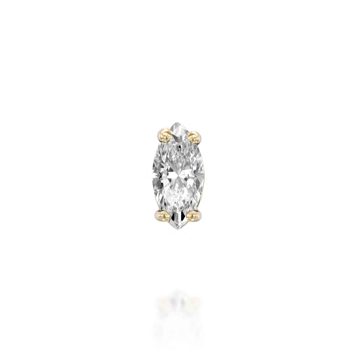 Marquise stud - White quartz
