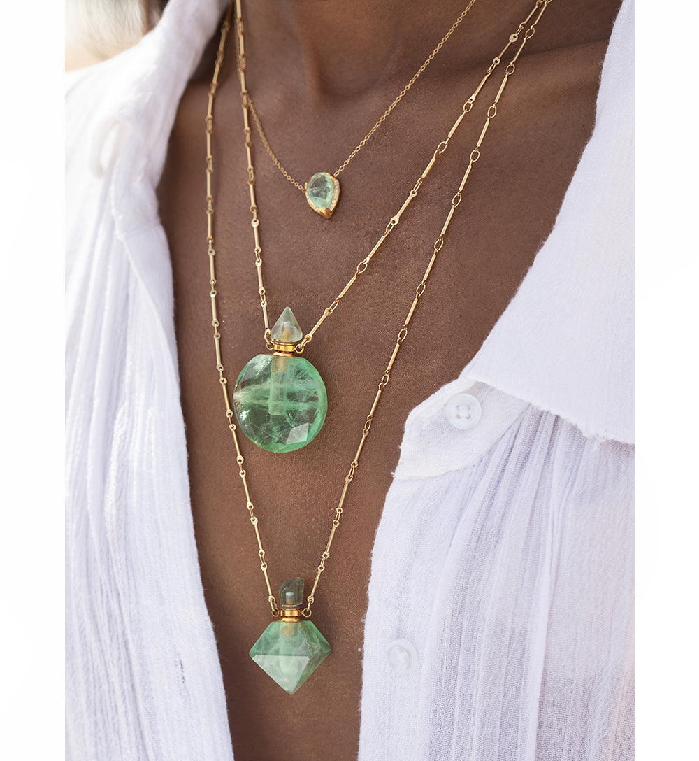 Gold Eden Necklace - Green Fluorite - Danielle Gerber Freedom Jewelry