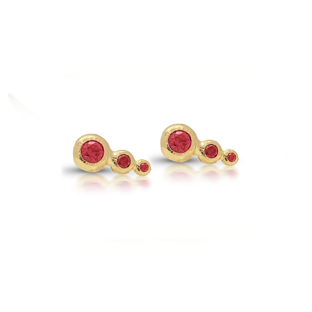 Three Stars Studs - Ruby - Danielle Gerber Freedom Jewelry