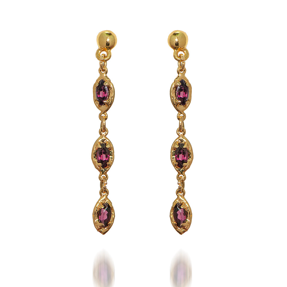 Anat earrings - garnet - Danielle Gerber Freedom Jewelry