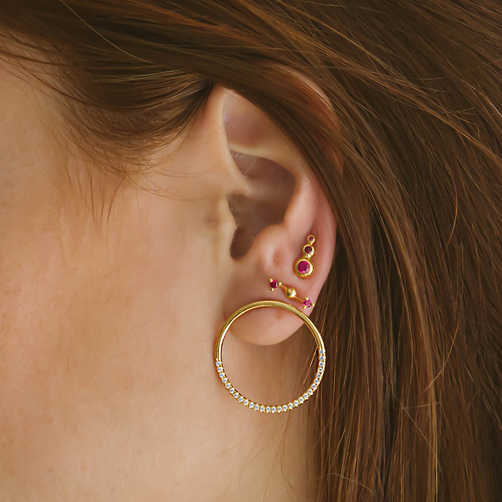 Three Stars Studs - Ruby - Danielle Gerber Freedom Jewelry