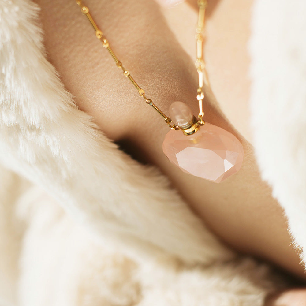 Potion bottle - Heart Rose Quartz - Danielle Gerber Freedom Jewelry