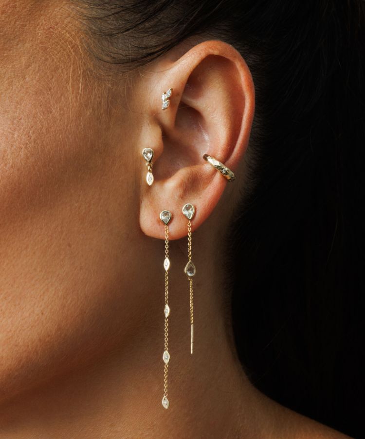 Flame Stud - Diamonds