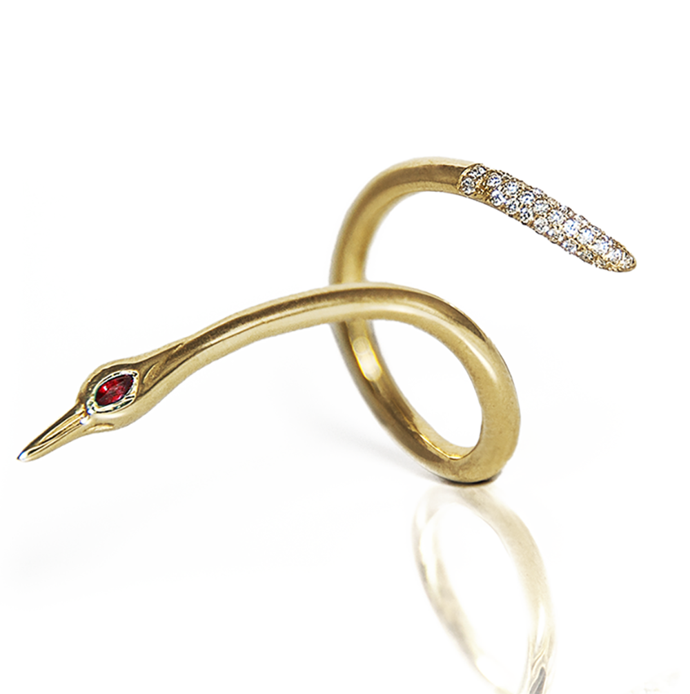 Crane Ring 14K Gold - Danielle Gerber Freedom Jewelry