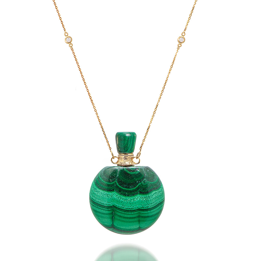 Potion bottle - Malachite - 14K GOLD - Danielle Gerber Freedom Jewelry