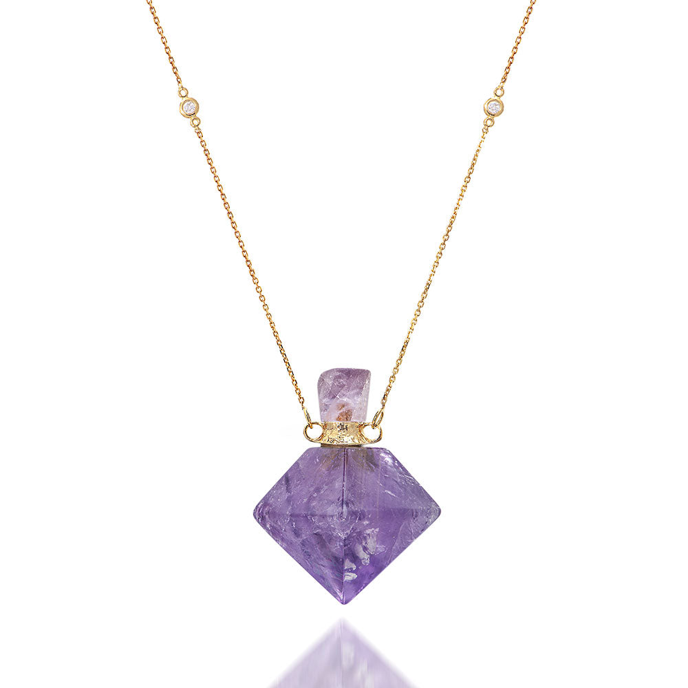 potion bottle - Amethyst octagon - 14K gold - Danielle Gerber Freedom Jewelry