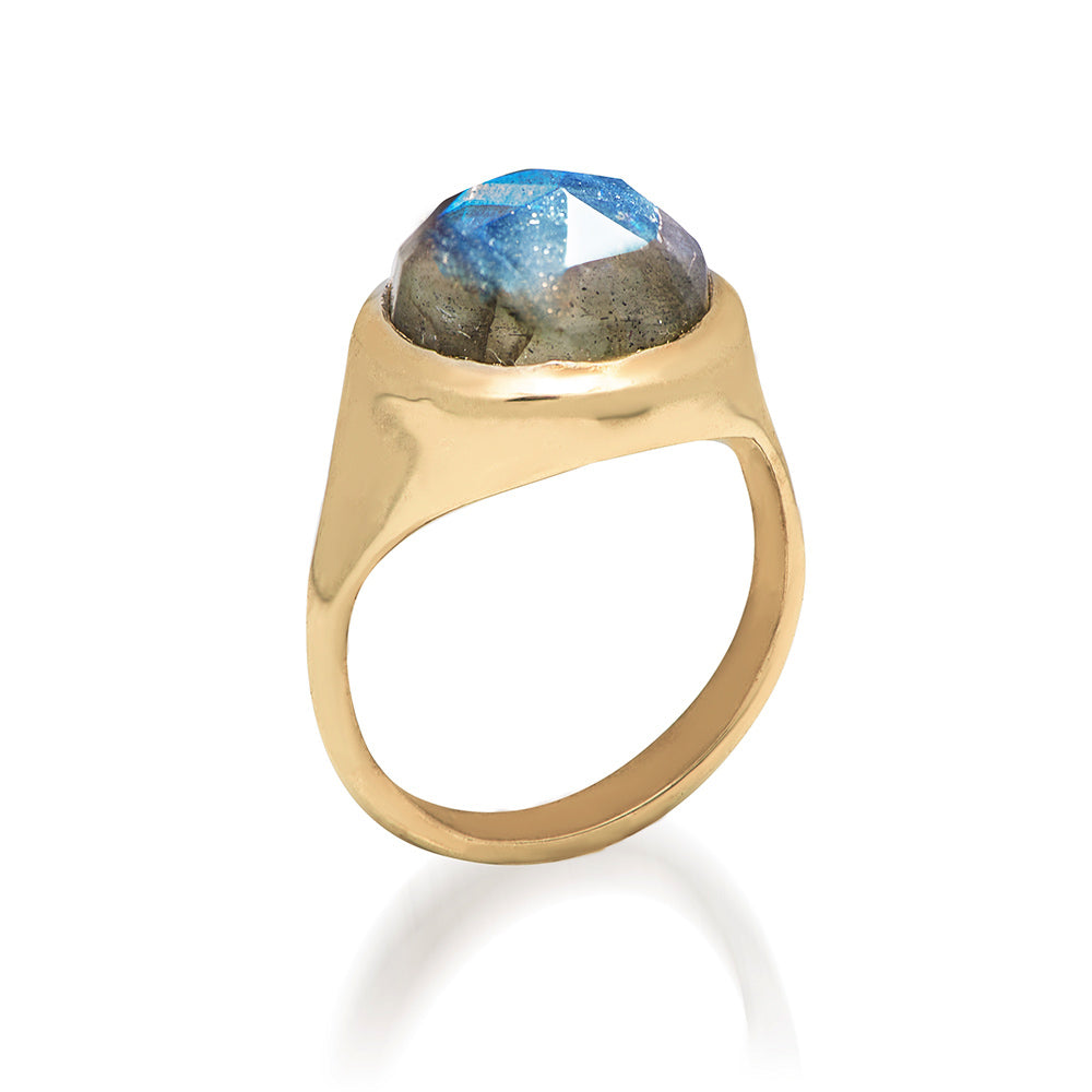 Cleopatra ring - 14k Gold & labradorite - Danielle Gerber Freedom Jewelry