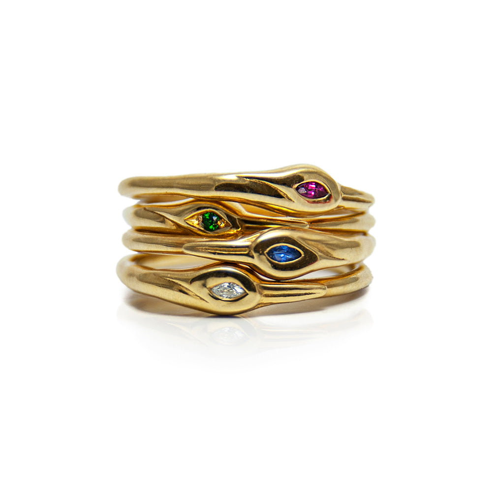 Stacked Petite Crane Rings - 14K Gold - Danielle Gerber Freedom Jewelry