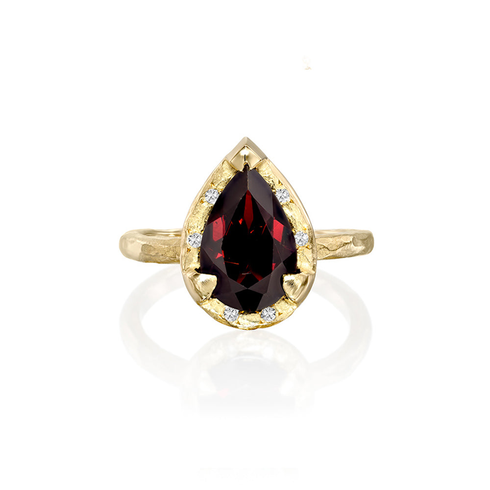 Gold Eden Ring - Garnet - Danielle Gerber Freedom Jewelry